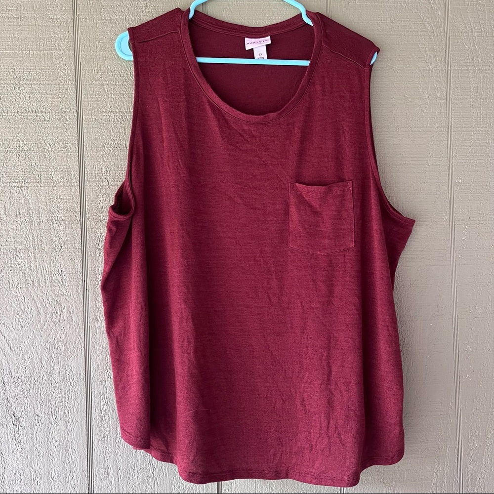 Burnt orange/red tank top with pocket